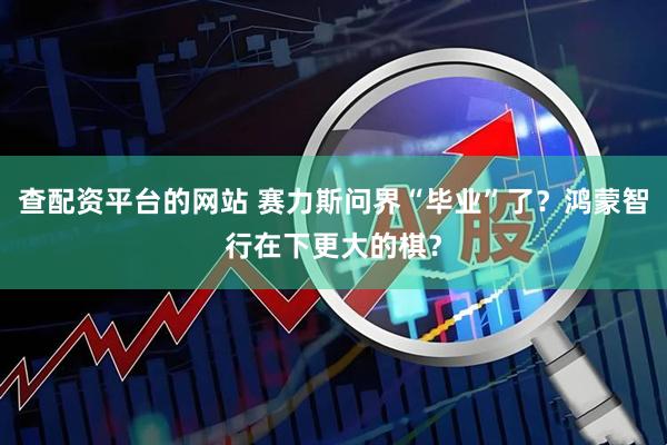 查配资平台的网站 赛力斯问界“毕业”了？鸿蒙智行在下更大的棋？